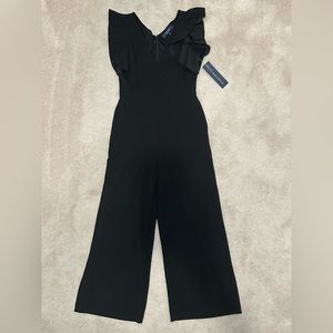 Rachel by Rachel Roy, cropped, black jumpsuit size US Medium.